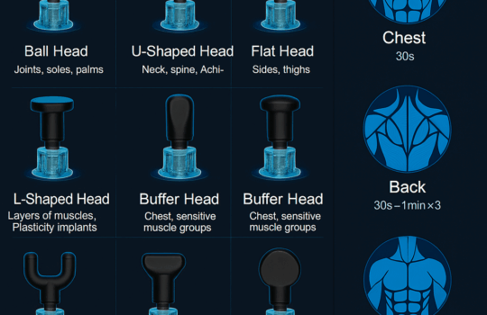 how to use different ends of massage gun