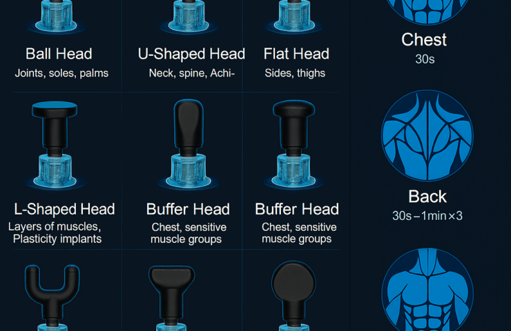 how to use different ends of massage gun