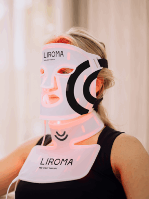 LIROMA® LED-terapeuttinen punaista valoa ja lähi-infrapunaa käyttävä kasvojen, kaulan ja dekolteen naamio