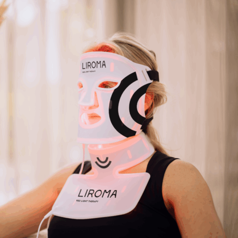 PrimeRecovery - 65 LIROMA® LED-terapeuttinen punaista valoa ja lähi-infrapunaa käyttävä kasvojen, kaulan ja dekolteen naamio